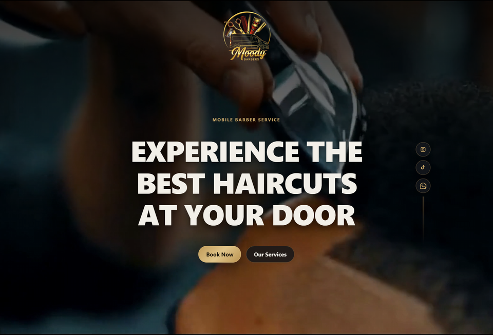 Moody Barbers website preview